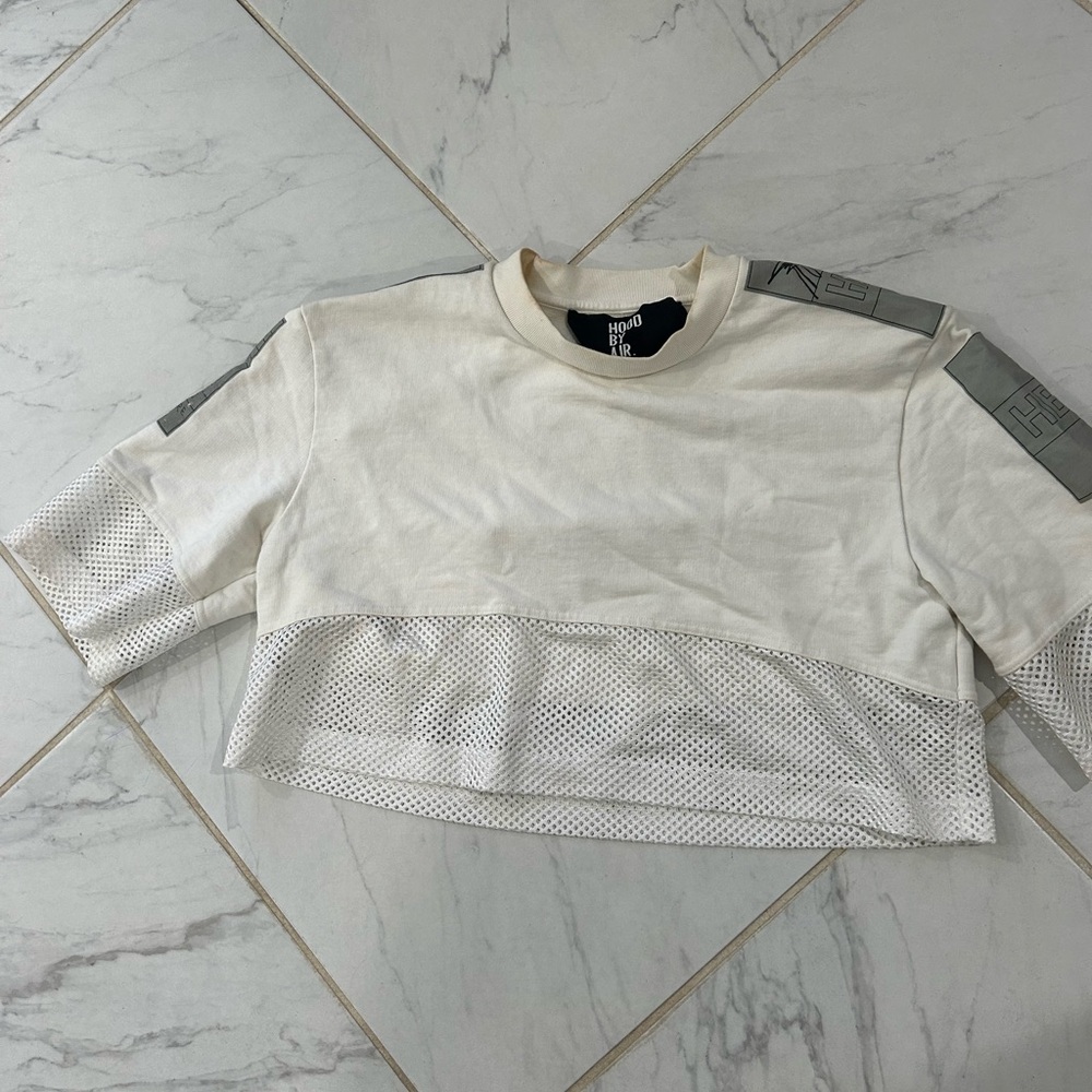 Hood by Air White and Gray Mesh Tank Top